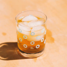 Load image into Gallery viewer, Daisies Double Old Fashioned Glass | Blue