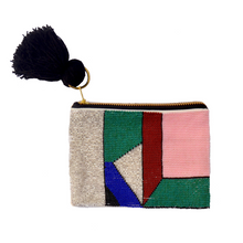 Load image into Gallery viewer, Rose Beaded Pouch