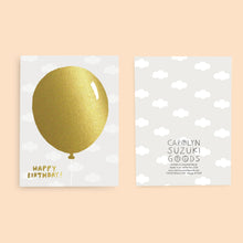 Load image into Gallery viewer, Gold Balloon Birthday Card
