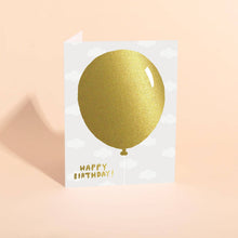Load image into Gallery viewer, Gold Balloon Birthday Card
