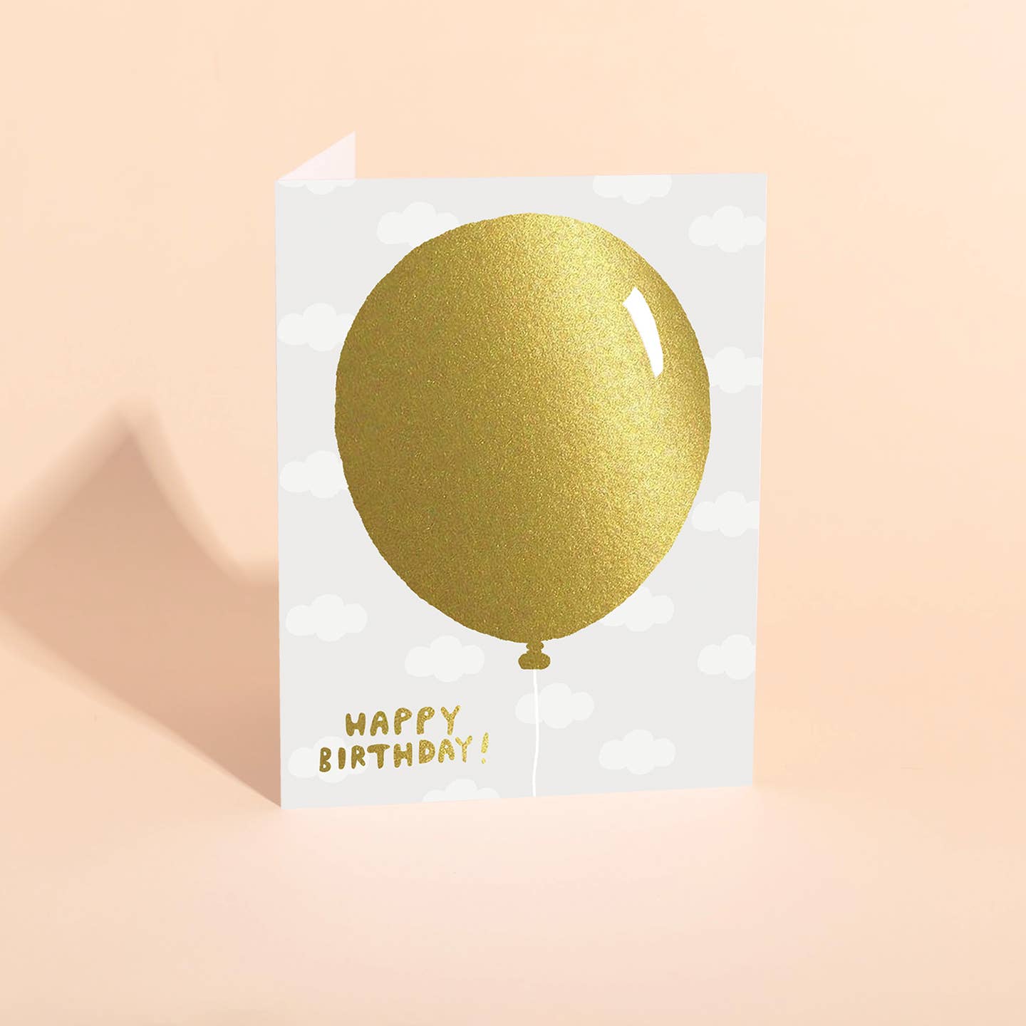 Gold Balloon Birthday Card