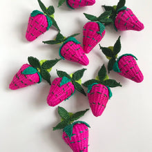 Load image into Gallery viewer, Iraca Woven Fruta Earrings | Strawberry
