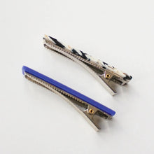 Load image into Gallery viewer, Femmes Hair Clip Set | Light Tortoise + Blue

