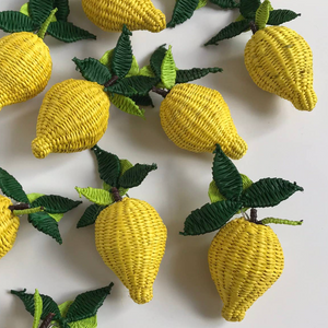 Iraca Woven Fruta Earrings | Lemon