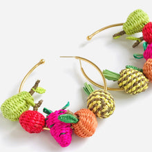 Load image into Gallery viewer, Iraca Mini Woven Fruticas Hoop Earrings
