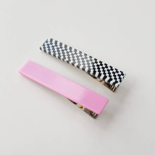 Load image into Gallery viewer, Femmes Hair Clip Set | Pink + Checkered
