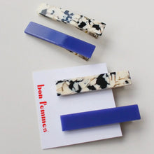 Load image into Gallery viewer, Femmes Hair Clip Set | Light Tortoise + Blue
