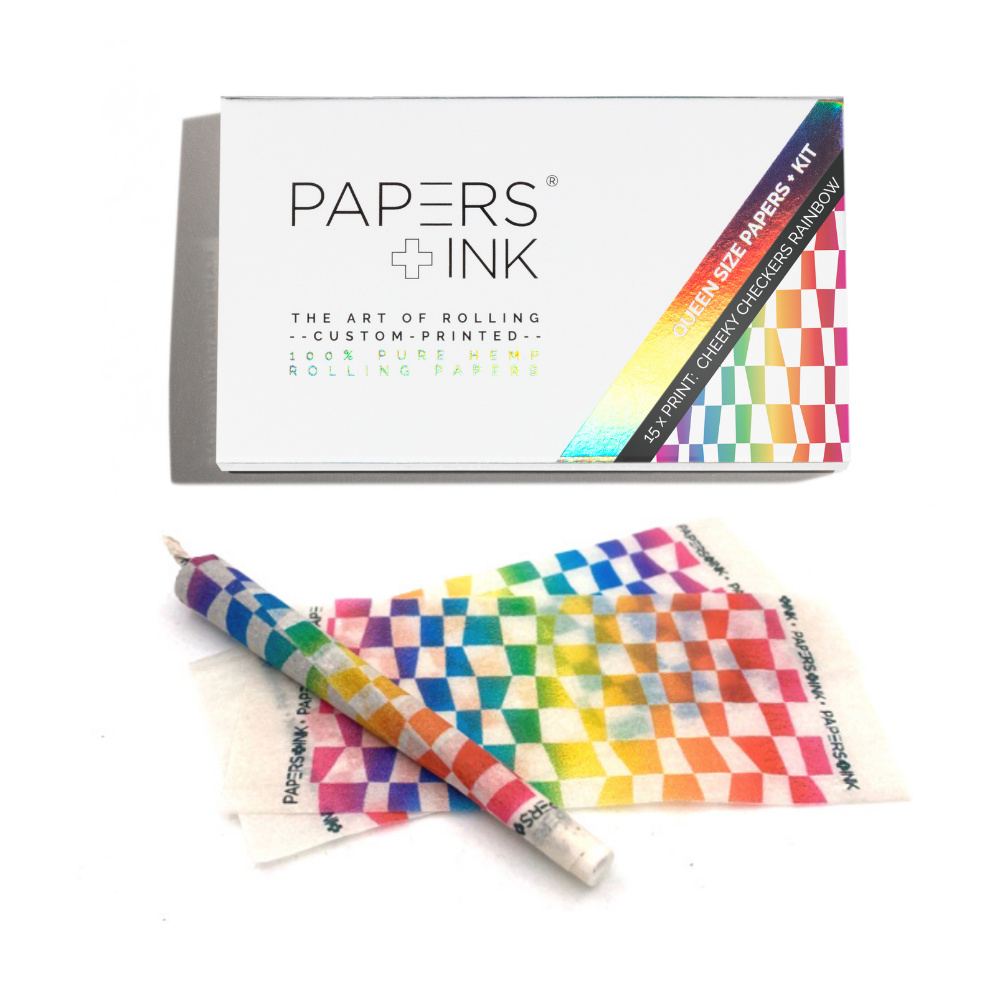 Cheeky Checkers Rainbow | Rolling Paper Kit – Trinket