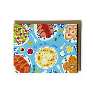 Foods of Hanukkah Holiday Greeting Card