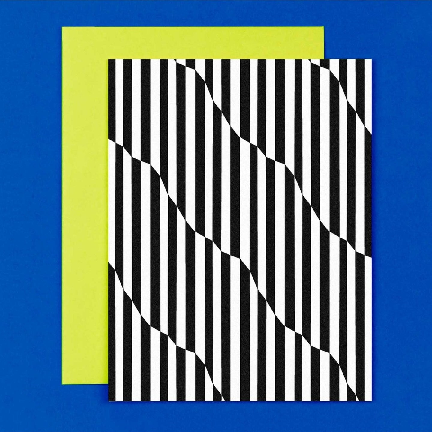 Stripped Black & White Blank Pattern Card