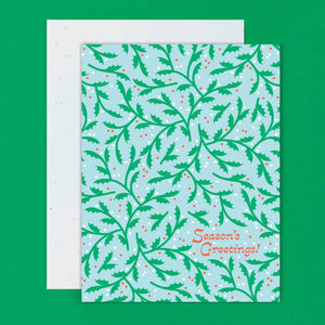 Holly Greetings Card