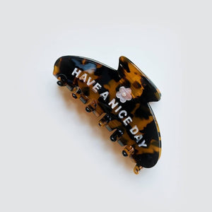 Hand a Nice Day Tortoise Hair Claw Clip