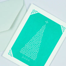 Load image into Gallery viewer, Fa La La La La Christmas Tree Letterpress Card
