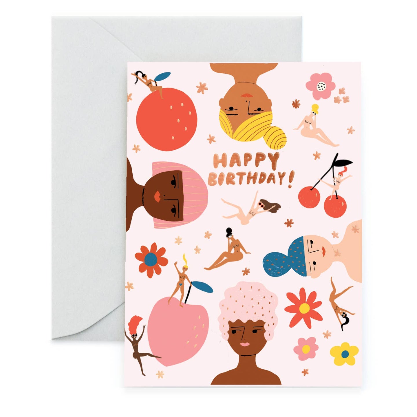 Fruity Nudes Foil Greeting Card