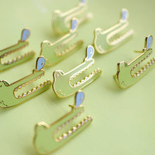 Load image into Gallery viewer, Groggy Croc Mood Enamel Pin
