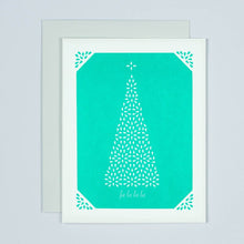 Load image into Gallery viewer, Fa La La La La Christmas Tree Letterpress Card
