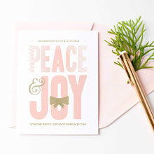 Load image into Gallery viewer, Peace &amp; Joy Holiday Card | single + set
