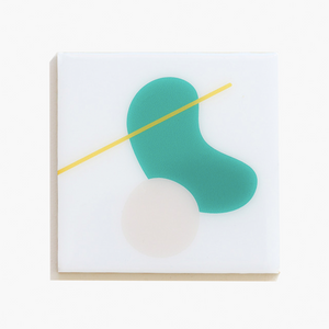 abstract minimalist green coaster