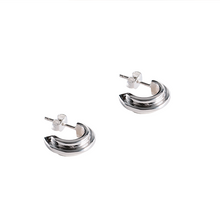 Load image into Gallery viewer, Double Arc Earrings | Sterling Silver
