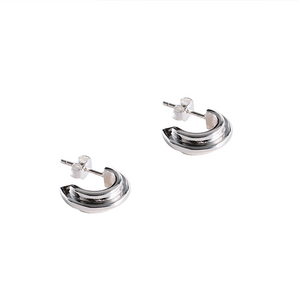Double Arc Earrings | Sterling Silver