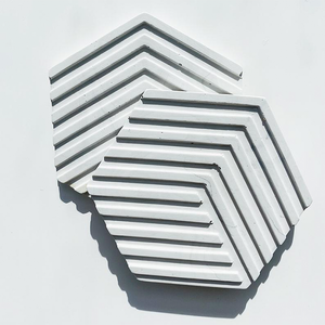 Grey Hexagon Coasters