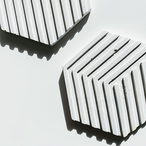 Grey Hexagon Coasters