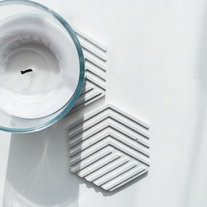 Grey Hexagon Coasters