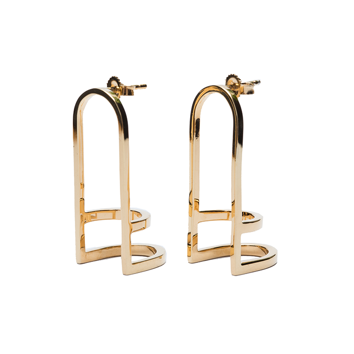 Triple Arc Earrings | Gold