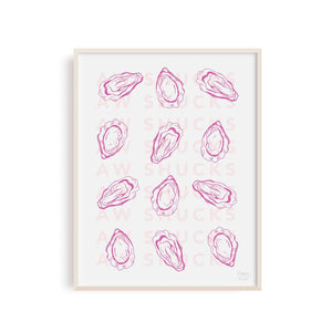 Aw Shucks Oysters Art Print | Pink