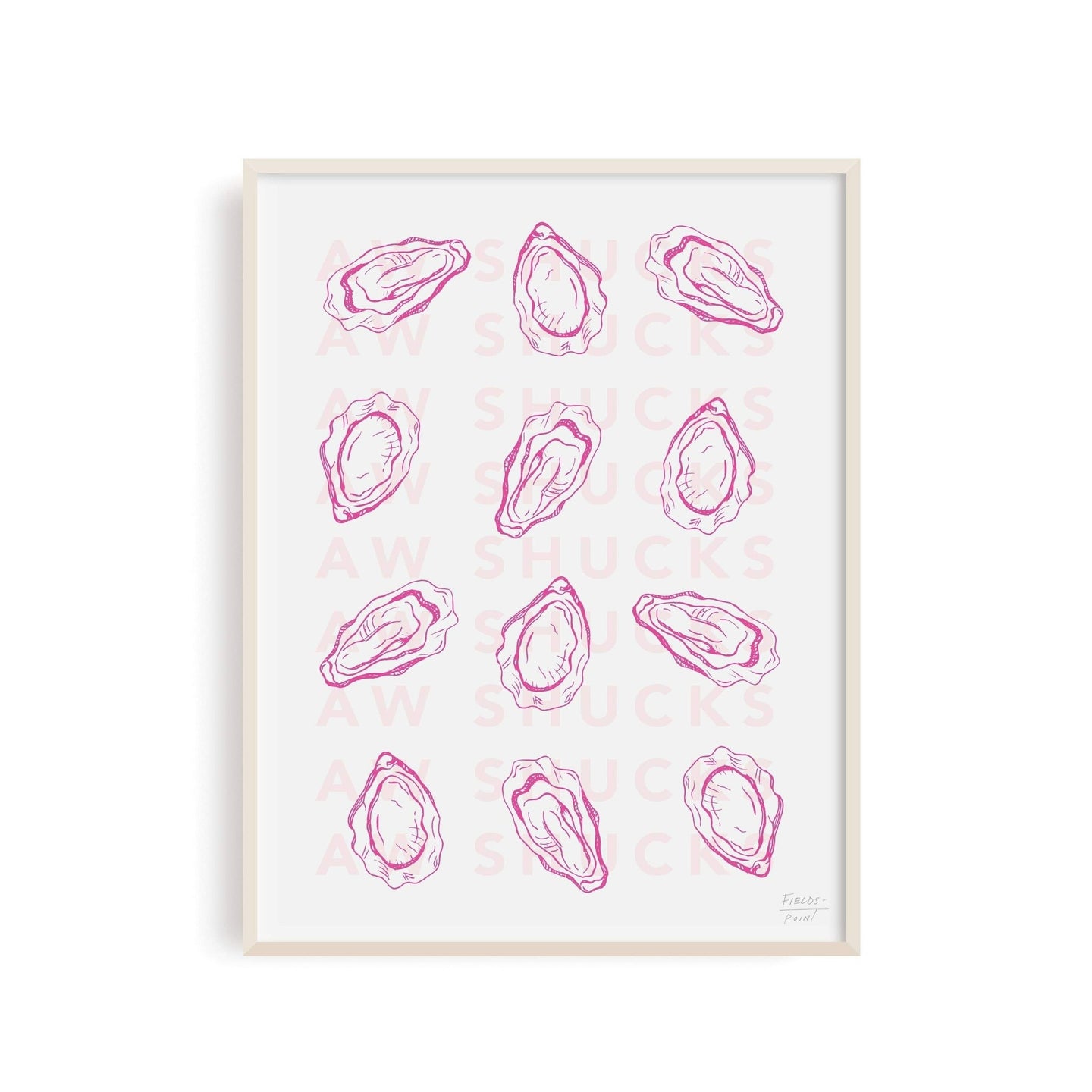 Aw Shucks Oysters Art Print | Pink
