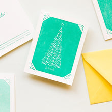 Load image into Gallery viewer, Fa La La La La Christmas Tree Letterpress Card
