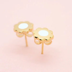 Flower Earrings | White