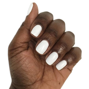 hand with white nail polish
