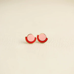Circle Cradle Earrings | Pink