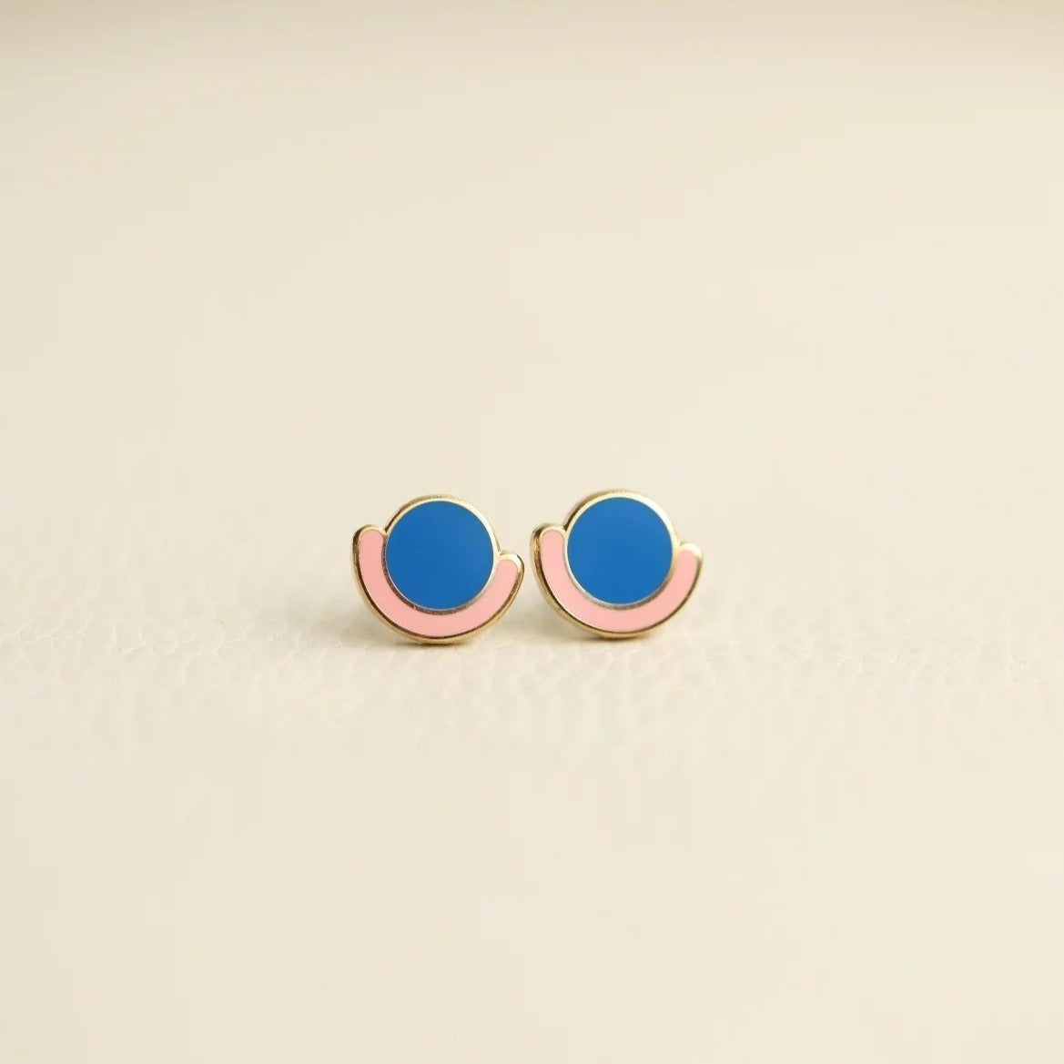 Circle Cradle Earrings | Blue