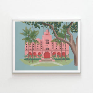 The Royal Hawaiian Pink Hotel Art Print