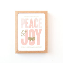 Load image into Gallery viewer, Peace &amp; Joy Holiday Card | single + set
