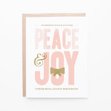 Load image into Gallery viewer, Peace &amp; Joy Holiday Card | single + set
